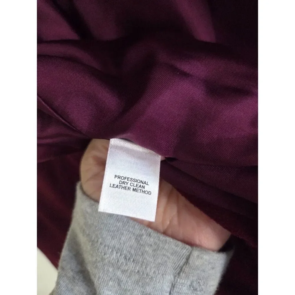 NWT Jones New York Burgunday 100% Suede Band Collar Blazer Jacket size XL